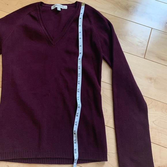 RW&CO Burgundy V-neck Knit Sweater - Picture 7 of 7